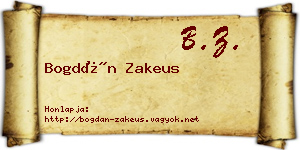 Bogdán Zakeus névjegykártya