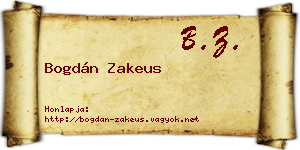 Bogdán Zakeus névjegykártya